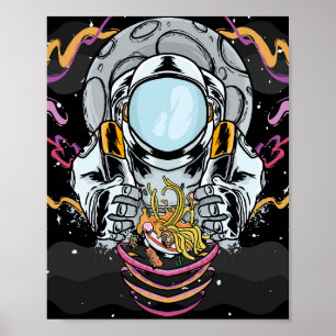 Astronautennudelbruch im Weltraum Poster