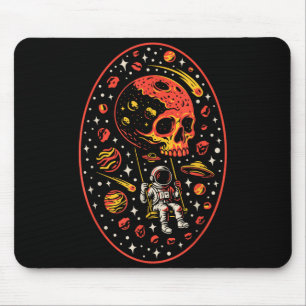 Astronautenschädel Sonnensystem Mond Planet Außenb Mousepad