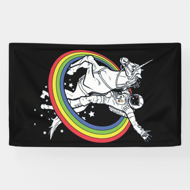 Astronautenschiff Unicorn Banner (Horizontal)