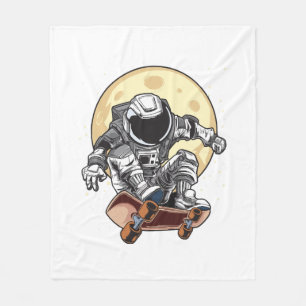 Astronautenskateboard Fleecedecke