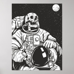 Astronautenskeleton-Spookull Poster