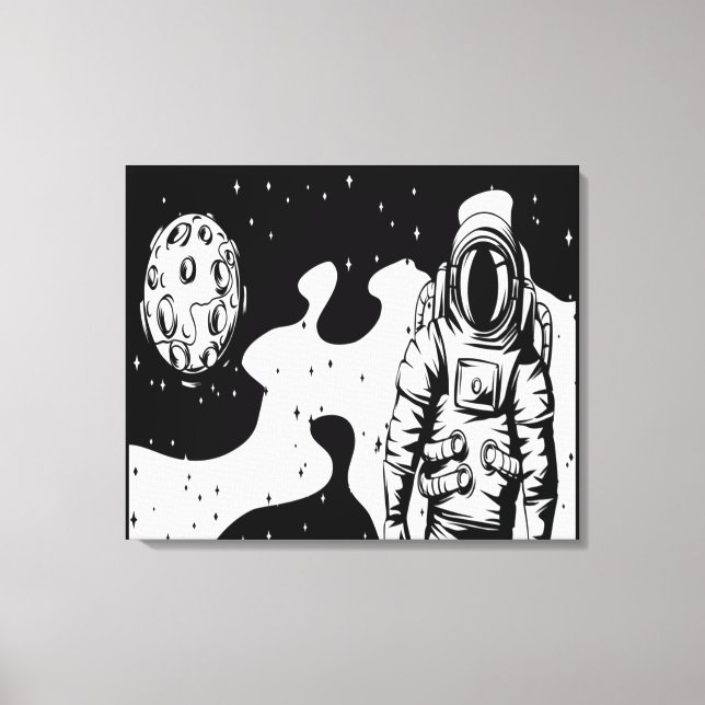 Astronautenstatus Stretched Canvas Print Leinwanddruck (Vorderseite)