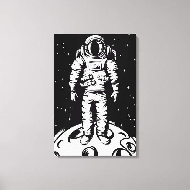Astronautenstatus Stretched Canvas Print Leinwanddruck (Vorderseite)