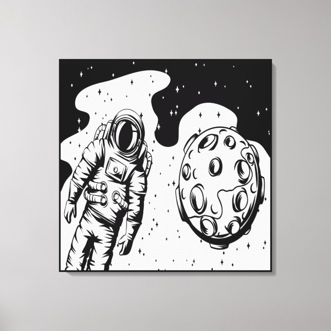 Astronautenstatus Stretched Canvas Print Leinwanddruck (Vorderseite)