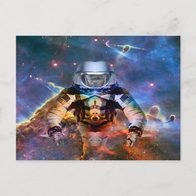 Astronautenzersplitterung Postkarte (Vorderseite)