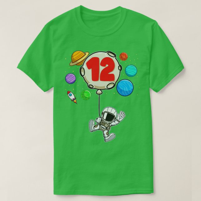 Astronautin 12 Jahre Junge Weltraum Party 12 T-Shirt (Design vorne)