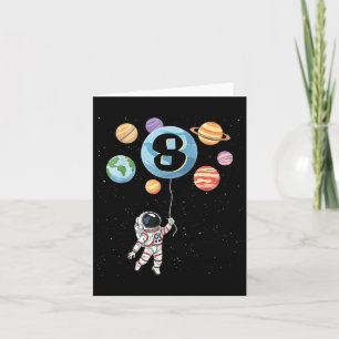 Astronautin 8 Jahre Alte Raumplaneten Junge Karte