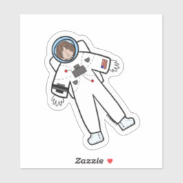Astronautin Aufkleber