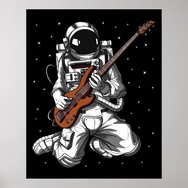 Astronautin Bass Gitarrist Poster (Vorne)