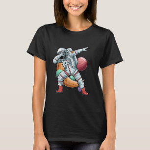 Astronautin Dabbing Galaxie Kleinkind Weltraumjung T-Shirt