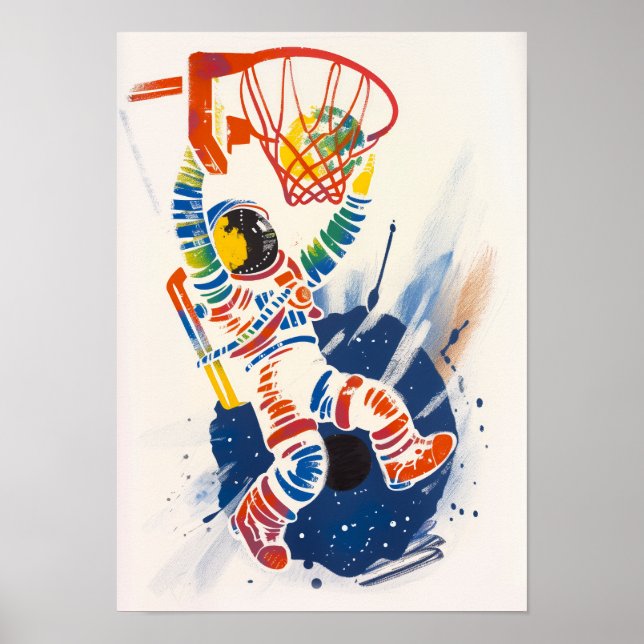 Astronautin Dunking Poster (Vorne)