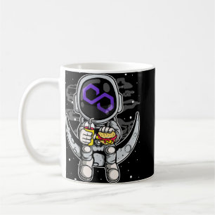 Astronautin Fastfood Polygon Matic Coin to Moon Kaffeetasse
