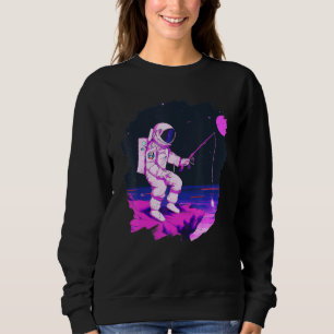 Astronautin Fischerboot Weltraum Cooler See Sweatshirt