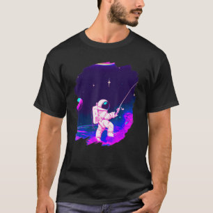 Astronautin Fischerboot Weltraum Cooler See T-Shirt