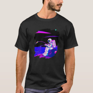 Astronautin Fischerboot Weltraum Cooler See T-Shirt