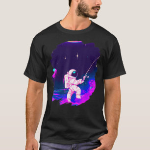 Astronautin Fischerboot Weltraum Cooler See T-Shirt