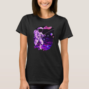 Astronautin Fischerboot Weltraum Cooler See T-Shirt