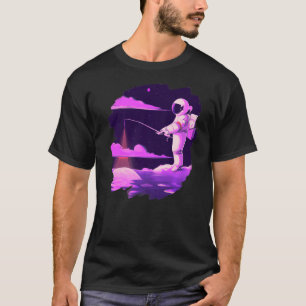 Astronautin Fischerboot Weltraum Cooler See T-Shirt