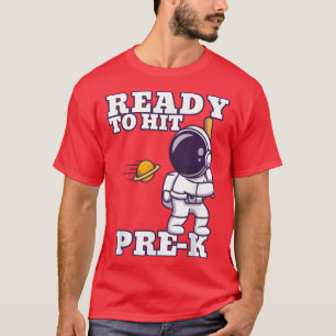 Astronautin Funny Prek Baseball Erster Tag der Pre T-Shirt