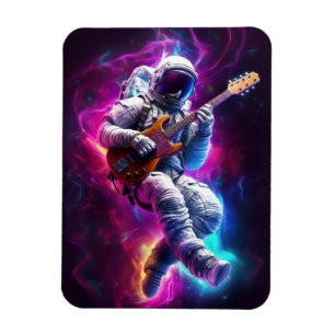 Astronautin Gitarre spielen Magnet