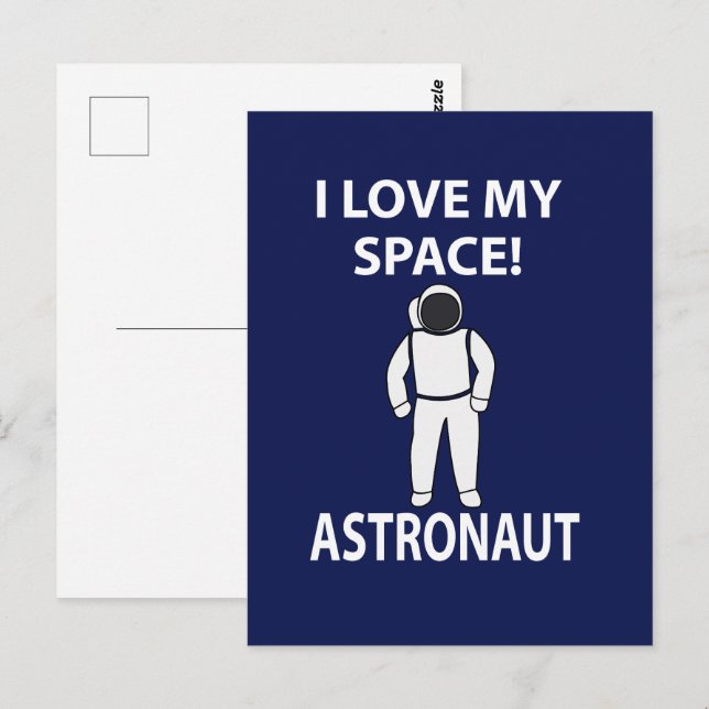 Astronautin I Liebe mein Raumfahrer Postkarte (Vorne/Hinten)