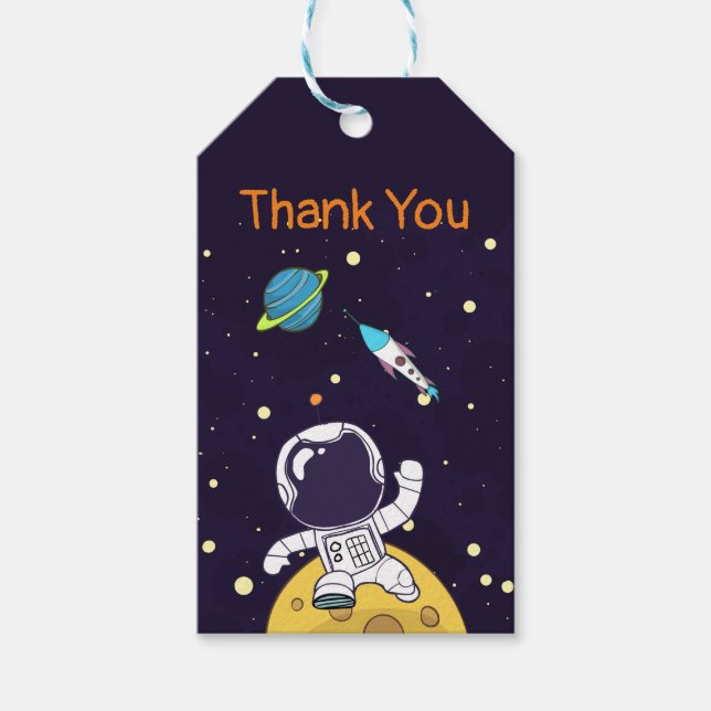 Astronautin im Weltraum Vielen Dank Geschenkanhänger (Vorderseite)