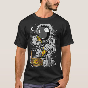 Astronautin im Weltraumpizzomonden landen T-Shirt