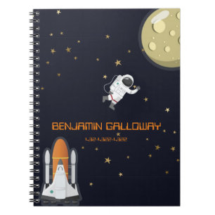 Astronautin Moon Rocket Kids Solar System Spaß Notizblock