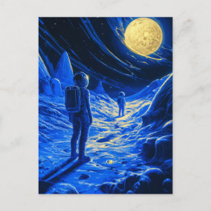 Astronautin Postkarte