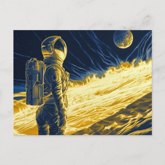 Astronautin Postkarte (Vorderseite)