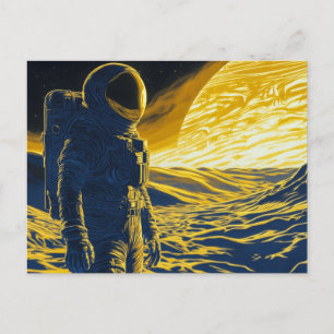Astronautin Postkarte