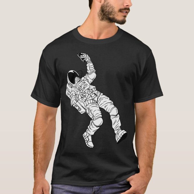 Astronautin Selfie T-Shirt (Vorderseite)