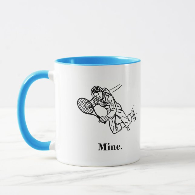 Astronautin Spaceman Tennis Player Tasse (Links)
