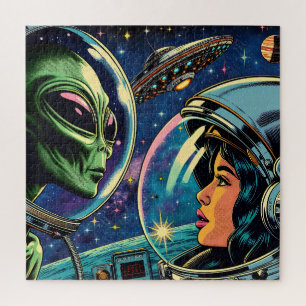 Astronautin trifft extraterrestrische Alien