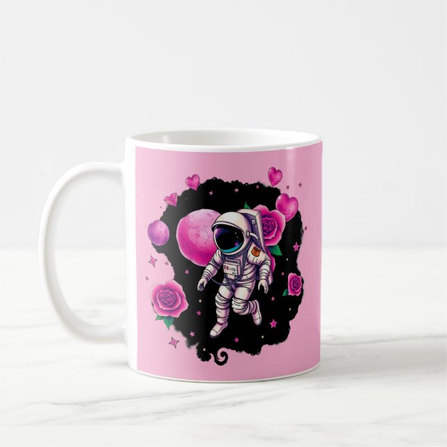Astronautin Valentine Rose Kaffeetasse (Links)
