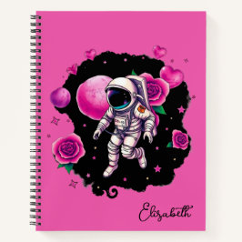 Astronautin Valentine Rose Notizbuch