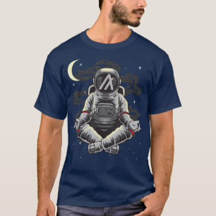Astronautin Yoga Algorand ALGO Münze zum Mondkreuz T-Shirt