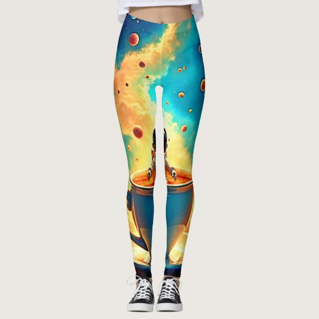 Astronaut's Coffee Cosmos Journey Leggings (Vorderseite)