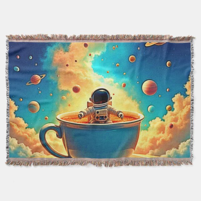 Astronauts Kaffee-Kosmos-Reise Decke (Vorderseite)