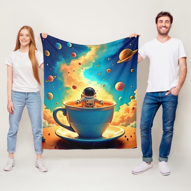 Astronauts Kaffee-Kosmos-Reise Fleecedecke (Beispiel)