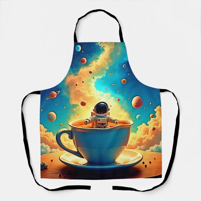 Astronauts Kaffee-Kosmos-Reise Schürze (Vorderseite)