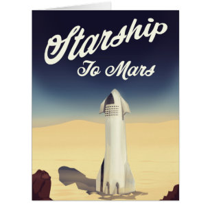 Astronef pour Mars voyage spatial de style vintage
