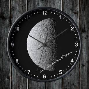 Astronomie & 3. Viertel Mond Uhr, Hubble / Weltrau Runde Wanduhr