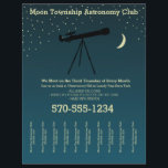 Astronomie Club Telescope und Sterne reißen Streif Flyer<br><div class="desc">Werben Sie mit diesem leicht anpassbaren Flyer für Ihren Star-Gazing-Club oder Ihr Astronomie-Themengeschäft. Es zeigt eine Abbildung eines Teleskops vor einem dunkelblauen Hintergrund mit Sternen und einem Mond oben in blassgelb. Ihr Text erscheint in hellgelb und bietet viel Platz, um Details zu Ihrem Club oder Service hinzuzufügen. Der Abreißstil dieses...</div>