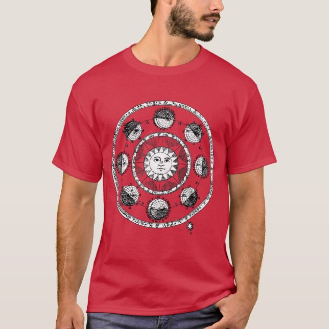 Astronomie im Mittelalter Sonne und Planeten T-Shirt (Vorderseite)