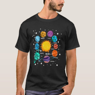 Astronomie Kids Solar System Planets Sun Universe T-Shirt