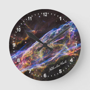 Astronomie- & Nebel-Schleier-Uhr, Hubble / Galaxie Runde Wanduhr