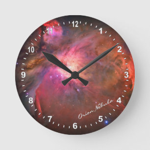 Astronomie & Orionnebel-Uhr, Hubble / Galaxie Runde Wanduhr