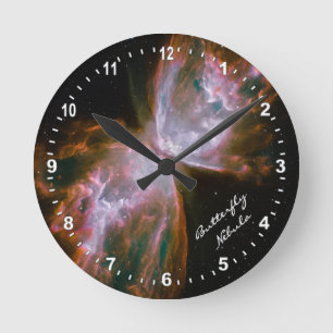 Astronomie- & Schmetterlingsnebel-Uhr, Hubble/Gala Runde Wanduhr