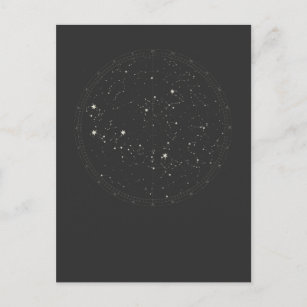 Astronomie Sky Map Sterne Horoscope Constellation Postkarte
